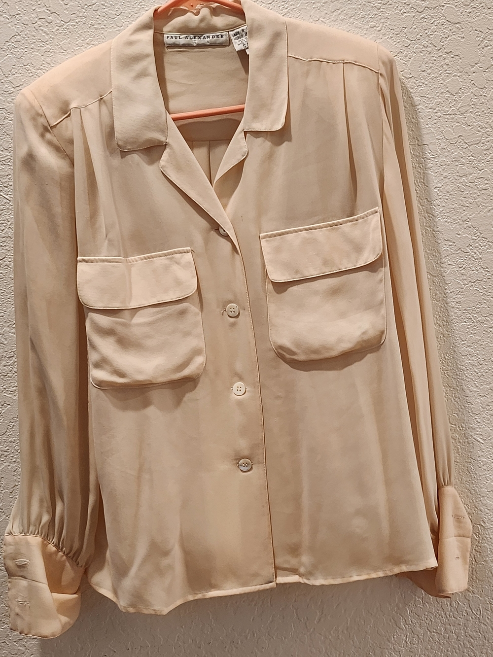Cream Silk Utility Blouse